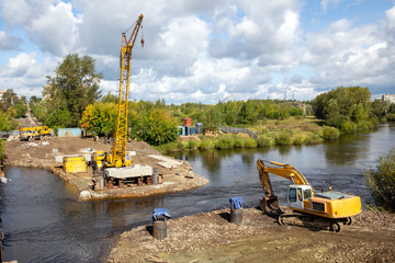 Construction of a bridge across the river