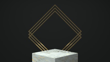 3d render ofbackground with a pedestal and a showcase, abstract minimal concept, blank space, simple clean design, minimalist mockup