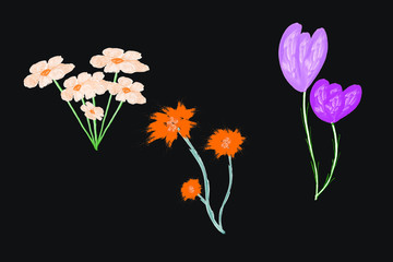 Abstract flowers. Vector or illustration eps