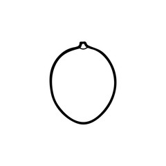Hand drawn line icon of lychees fruit isolated on white background. Sweet tropical fruit. Simple minimal outline style. Logo design. Vector illustration
