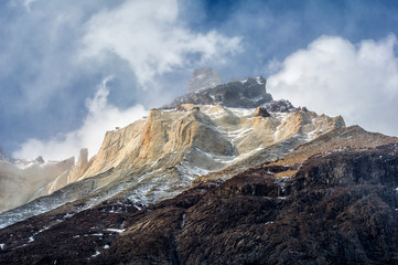 Los cuernos rock formations, close to Cuerno campsite. W trekking curcuit, Torres del Paine - Patagonia.