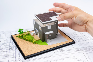 分解式住宅模型と設計図