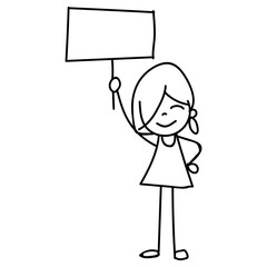 Hand drawing cartoon character happy girl. Pride day vector.