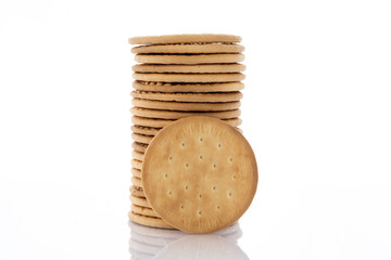 cracker pile isolated in white background