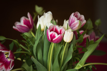 Blumenstrauß mit Tulpen