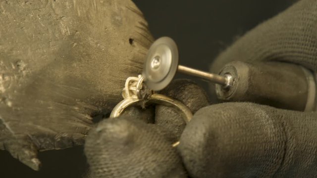 Jeweller Polishing Sanding And Cleaning ring