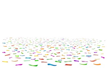 Coloured ribbons confetti floor