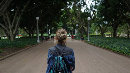 Girl walking in Park