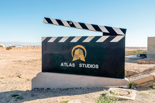 Atlas Studios Information Sign By The Entrance To Famous Film Studio