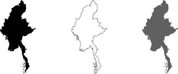 Myanmar design vector map