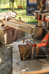 Rotary drilling rig at a construction site