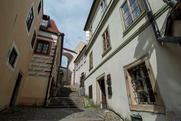 Rainy day in Cesky Krumlov, Czech Republic