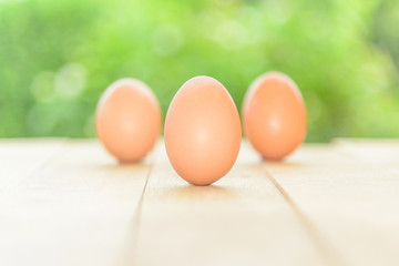 egges on wood plate