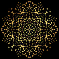 Circular Flower Mandala with vintage floral style, Vector mandala Oriental pattern, Hand drawn decorative element. Unique design with petal flower. Concept relax and meditation use for page logo book