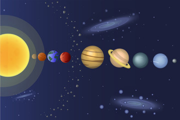 Vector illustration of our Solar System