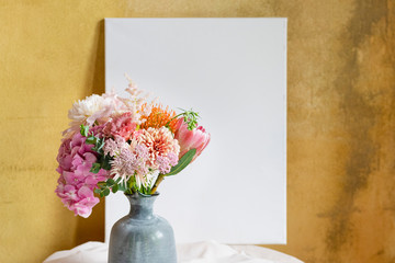 Canvas and flowers