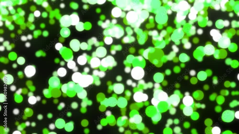 Poster green abstract light particle bokeh background. sparkle glitter effect and blurry illuminated flare 