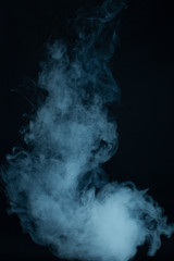 Smoke. Cloud of vapor. Dark blue background