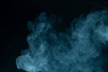 Smoke. Cloud of vapor. Dark blue background