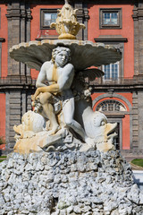 Naples (Italy) - The Royal Palace of Capodimonte and Belvedere Fountain