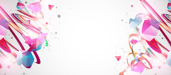 Abstract swirling colored background for design works. Futuristic geometric composition.