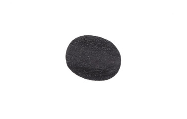 black potato chips isolated on white background