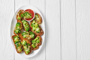 Broccoli melts vegan sandwiches on a plate
