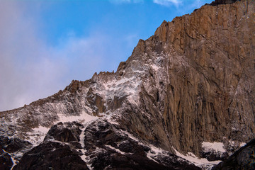 Los cuernos rock formations, close to Cuernos campsite. W trekking curcuit, Torres del Paine - Patagonia.