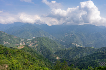 Naklejka na ściany i meble Scenic view of mountains around Qingjing Farm, Taiwan