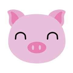 cute little piggy flat style icon