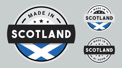 Obraz premium Made in Scotland collection with Scotland flag symbol.