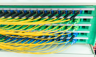 Fiber optic network cable connect to communication Distribution point