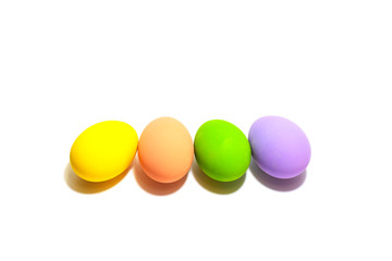 Colorful easter eggs on a white background