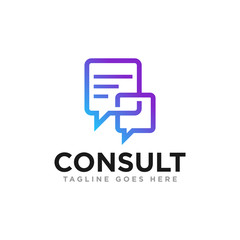 Chat Communication Logo Design Vector