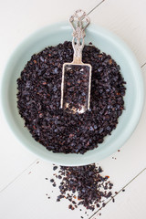 dark red dried peppers, olive oil and some salt are added to the isot