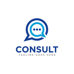 Obraz premium Chat Communication Logo Design Vector