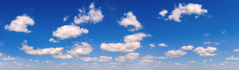 Blue sky panorama with white clouds