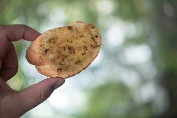 Garlic bread on hand