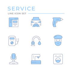 Set color line icons of services
