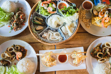 There are many kinds of Thai food including stir-fried basil, pork and seafood, as well as Pad Thai in PHADTHAIBURI, a famous and delicious restaurant in Lop Buri province, Thailand.