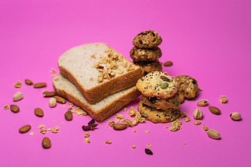 Whole grains, cookies and whole wheat bread