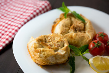 borek; traditional Turkish phyllo stuffed with  spinach 