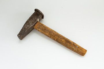 vintage hammer on a white background