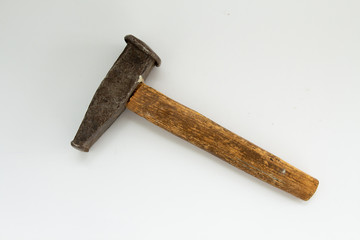 vintage hammer on a white background