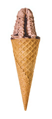 ice cream in a waffle cone