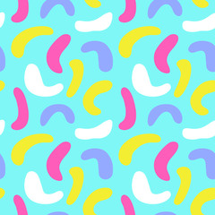 Hand drawn seamless pattern with circles. Abstract pop art background. Grunge vector illustration in style 90s