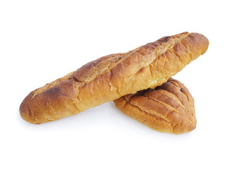 Fresh homemade bread  isolated on white background. This has clipping path.   