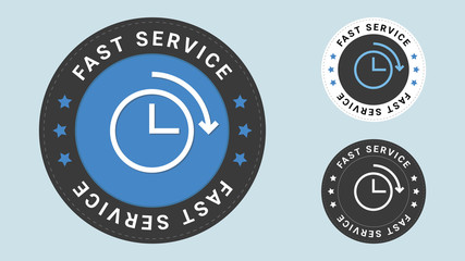 Fast service stamp vector illustration. Vector certificate icon. Vector combination for certificate in flat style.