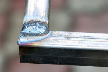 Weld seam. Metal profile. Welding seam. Welded joint. Welding work