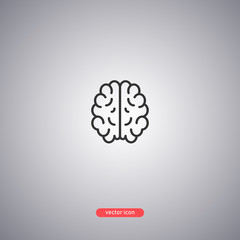 Brain icon isolated on a white background. Modern line style. 